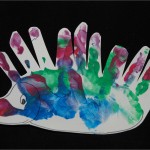 3 red teds handprint hedgehog