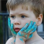 blue hands