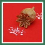 0 poppy snowflake stamp red