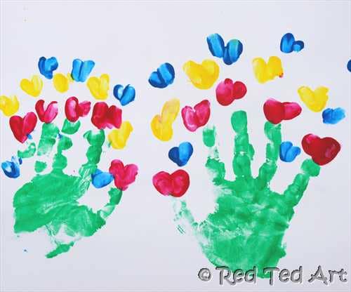 Kids Craft: Valentines Handprints & Cards - Red Ted Arts Blog