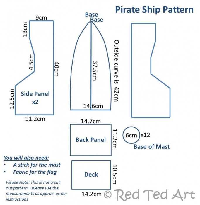 Pirate Ship Cut Out Template