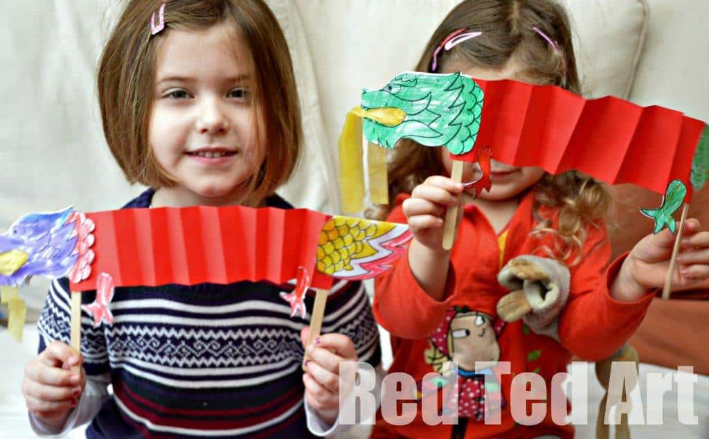 Chinese New Year Craft: Dragon Puppet Printable