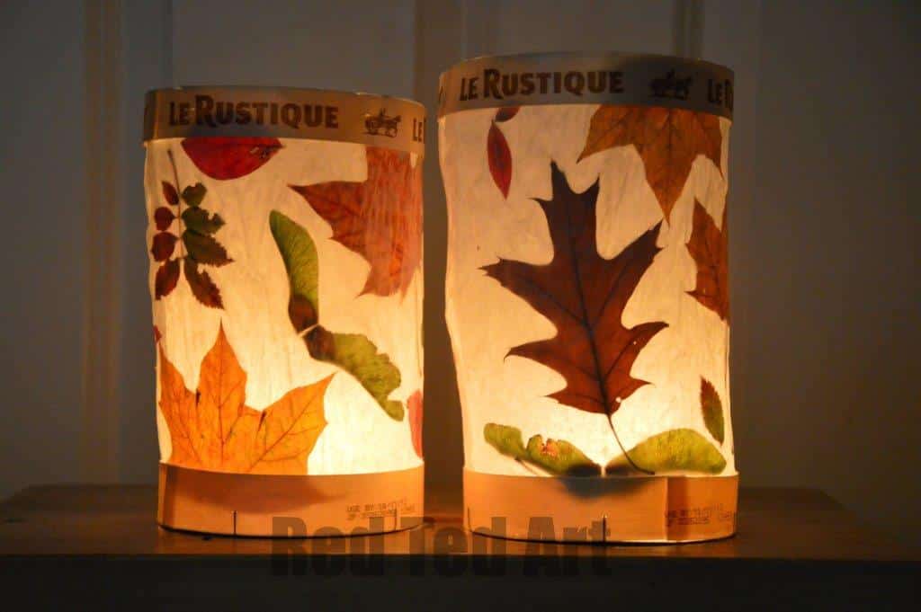 Simple Leaf Lanterns - Red Ted Art