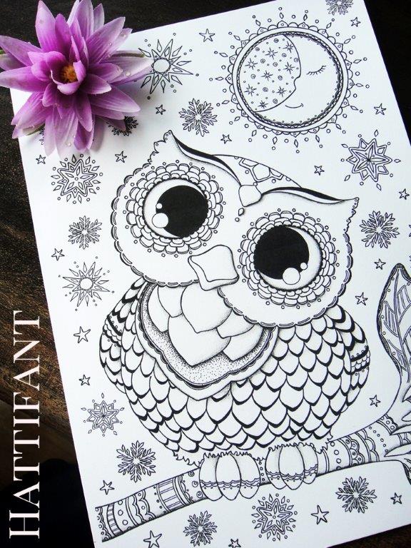 baby big eyed owl coloring pages - photo #27