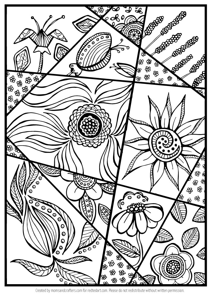 Flower Coloring Page for Grown Ups - Red Ted Art's Blog