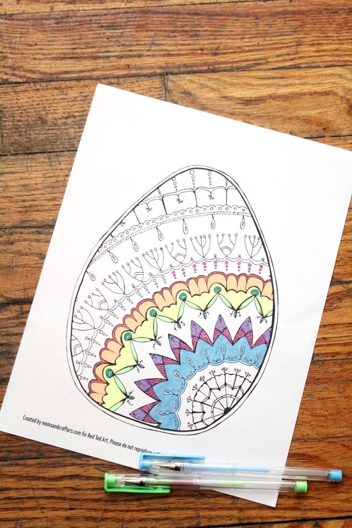 easter egg coloring pages for adults  red ted art  make