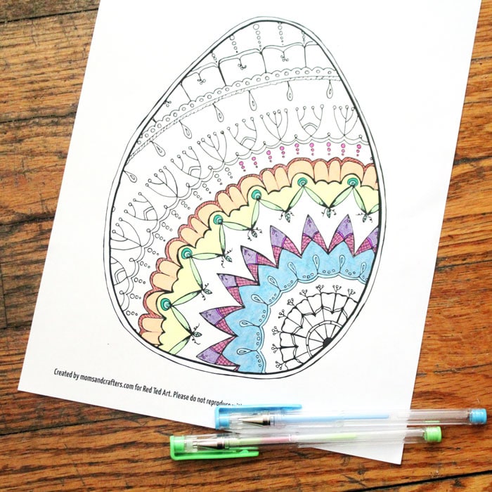 easter egg coloring pages for adults  red ted art  make