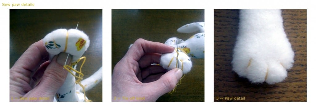 12 sew paw details
