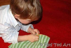 blanket stitch with children