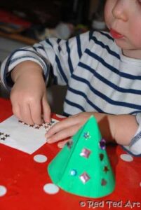 Paper Christmas tree ornament kids Paper Christmas tree ornament kids