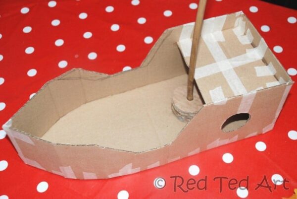 How to make a Pirate Ship from cardboard - easy craft! - Red Ted Art