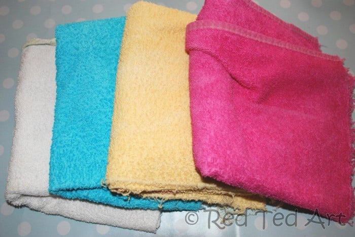 dying towels cookie monster puppet