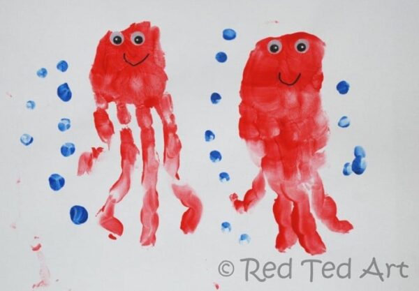 Handprint Alphabet - J for Jellyfish - Red Ted Art - Kids Crafts