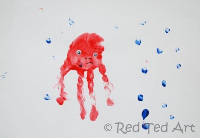 Handprint Alphabet - J for Jellyfish - Red Ted Art - Kids Crafts