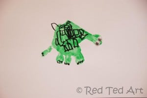 Handprint Alphabet - T for....Turtle - Red Ted Art - Kids Crafts