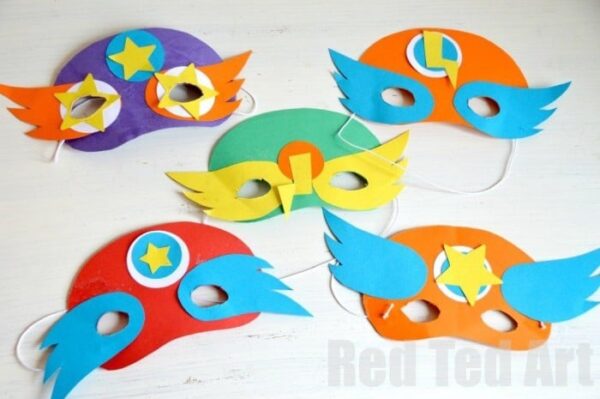 Party Mask Pattern Superhero Masks (+ Template) - Party Activity