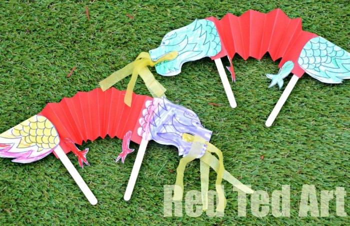 thumbnail image 2 of 12-Pack Chinese Paper Dragon Decorations - DIY Dragon Garland For New Year Parties 2 of 13