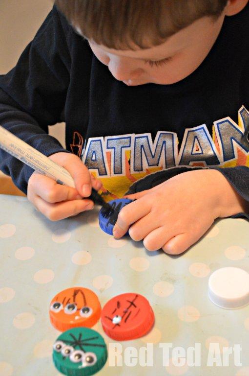 Bottle Lid Crafts Aliens