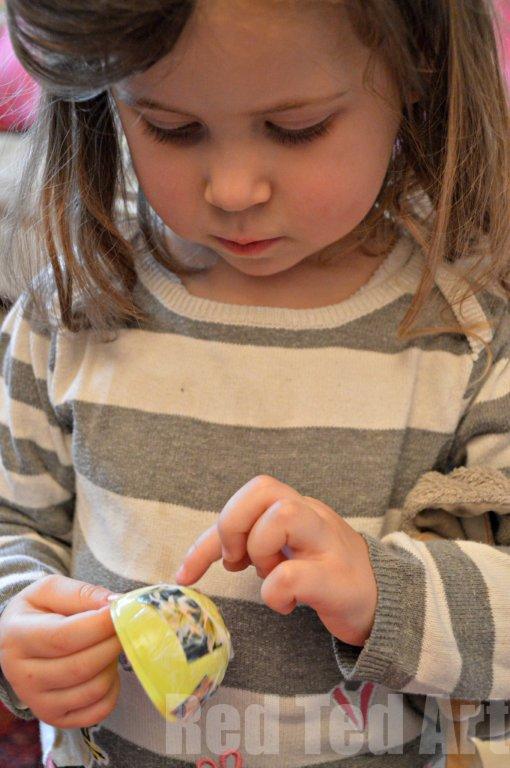 Decoupage plastic eggs