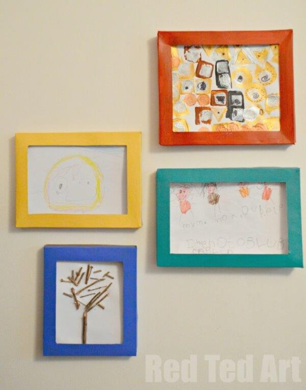 cereal box frame art storage