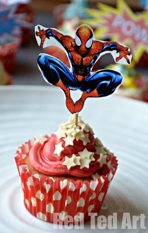 Superhero Cupcake Toppers - Spiderman
