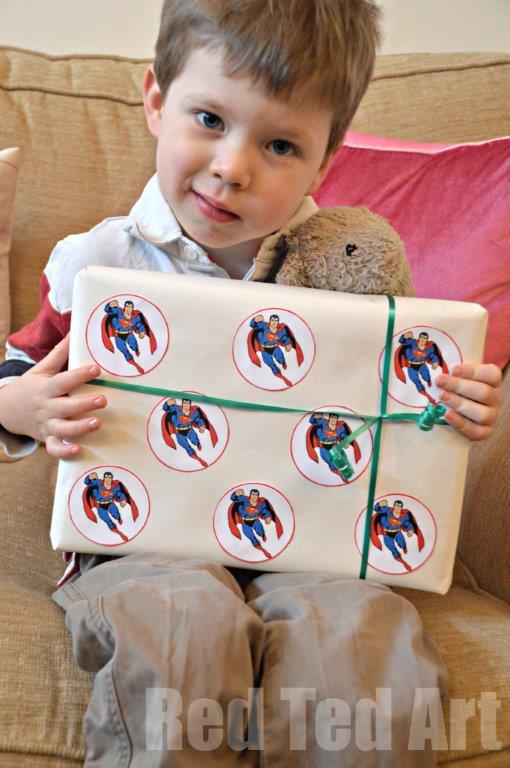 Superhero wrapping paper