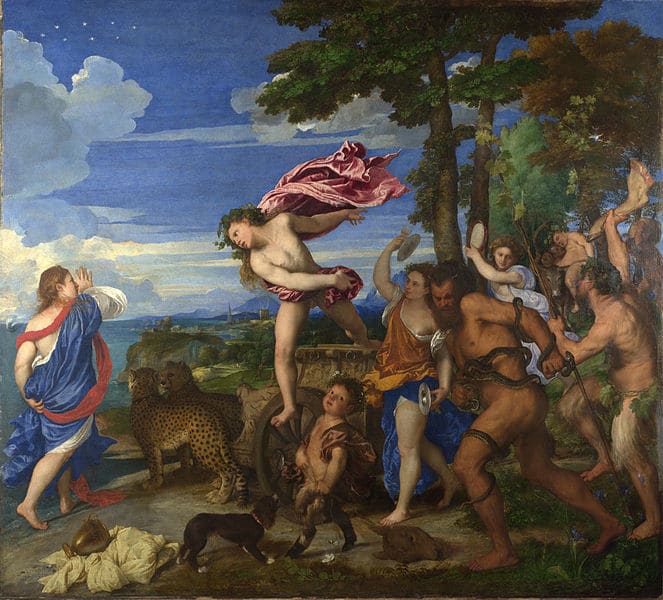 Titian - Bacchus and Ariadne - oil on canvas on board
