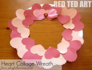 Paper Plate Heart Wreath for Valentine's Day - Red Ted Art - Kids Crafts