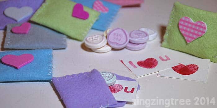 Valentine’s Felt Envelopes: Sweetie Gifts