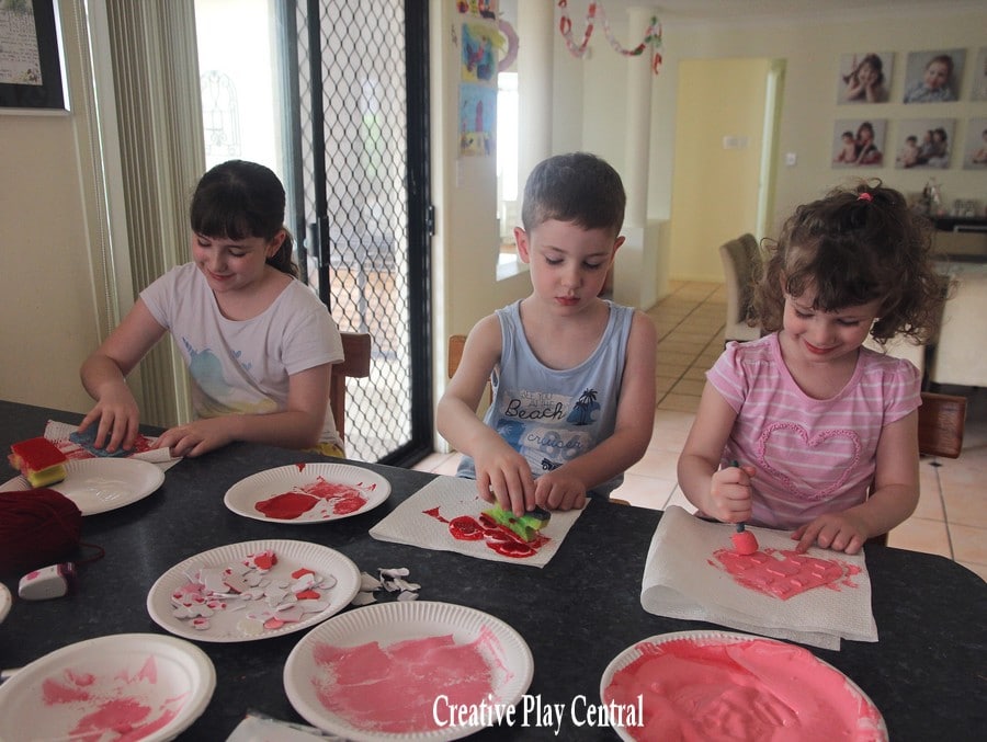 Valentine's Day cards - resisit painting
