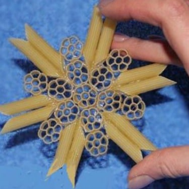 pasta snowflake craft