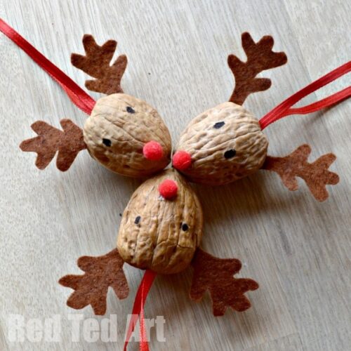 3D Reindeer Card DIY - Red Ted Art - Kids Crafts