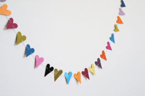 Mini heart Valentines day bunting