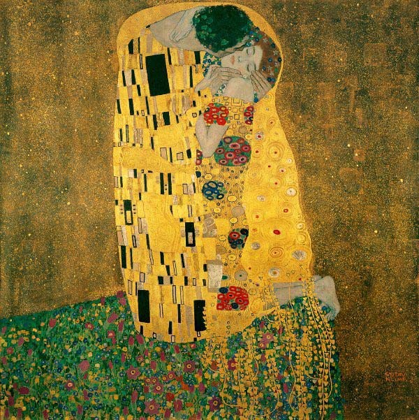 The Art Curator for Kids - 5 Artworks about Love - Gustav Klimt, the Kiss, 1907-08, Public Domain