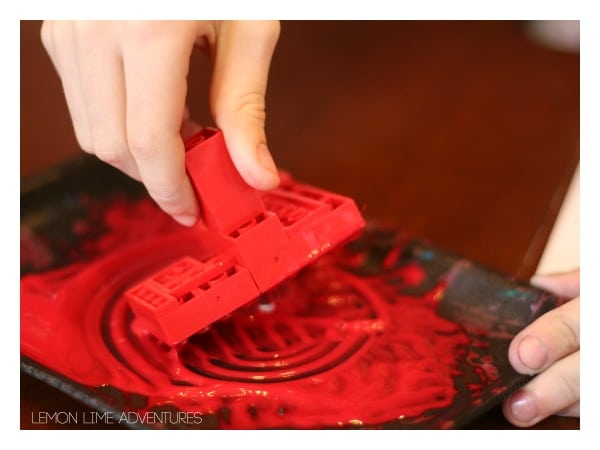 Lego Painting for Valentines Day