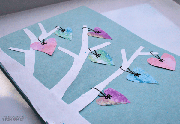 Water Color Heart Themed Valentines' Day Card by The Educators' Spin On It
