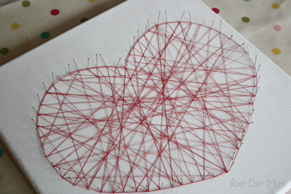 Valentine’s Crafts – Heart Canvases