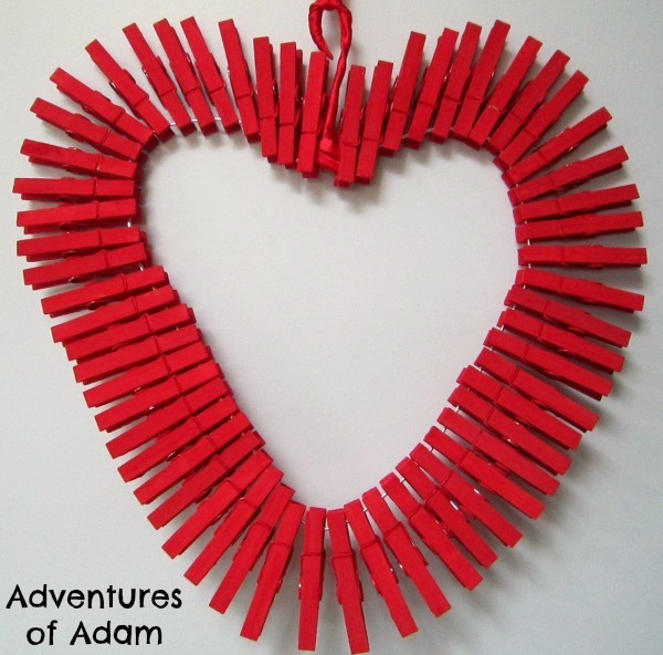 Kid made clothespin heart