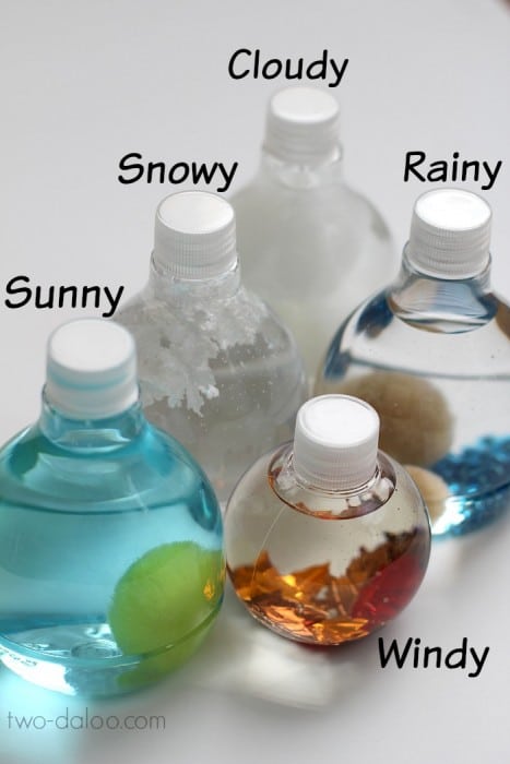 Weather sensory bottles for all seasons