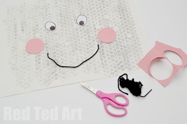 Bubble Wrap Printing - rain cloud face