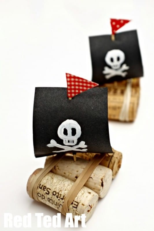 Pirate Ships - Cork Boat craft for kids