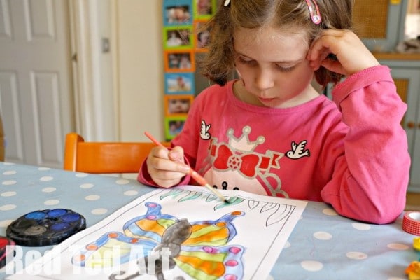 Colouring Pages and Water Colours