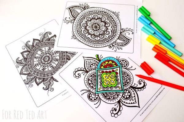 Colouring Pages for Grown Ups   Meaningful Mandalas   Red Ted Art ...