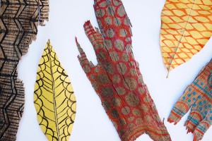 bark and leaf painting