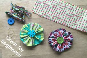 Easy Fabric Flowers - Sewing Projects for Beginners with kids