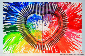 Melted Crayon Heart Canvas