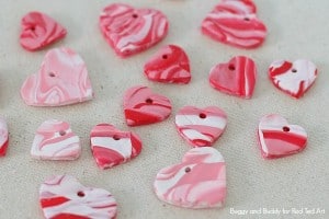 DIY Marbled Polymer Clay Heart Charms - Red Ted Art - Make crafting ...