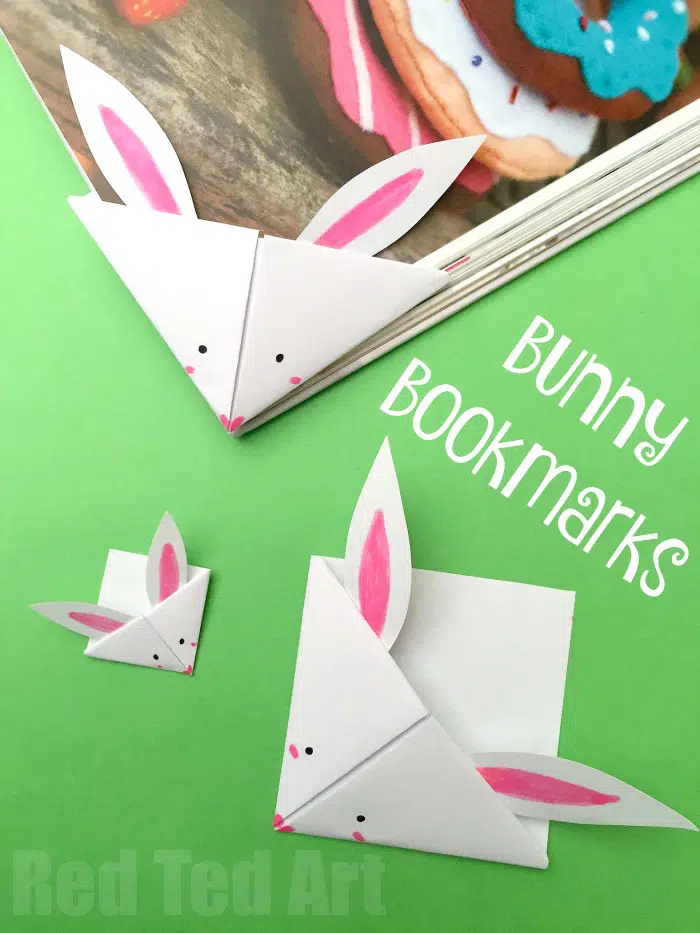 Easy Paper Bunny Bookmark Corner adorable little spring craft.jpg