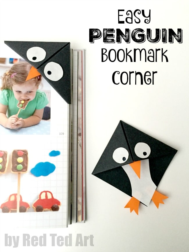 Easy Penguin Bookmark Corner. Simple Penguin Origami Bookmark - These penguin bookmarks are so quick and easy to make and are a great beginners origami project!