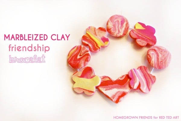 Marbled Clay Bracelets How To - a sweet friendship gift for Summer Camp, Back to School or Valentine's Day (1)